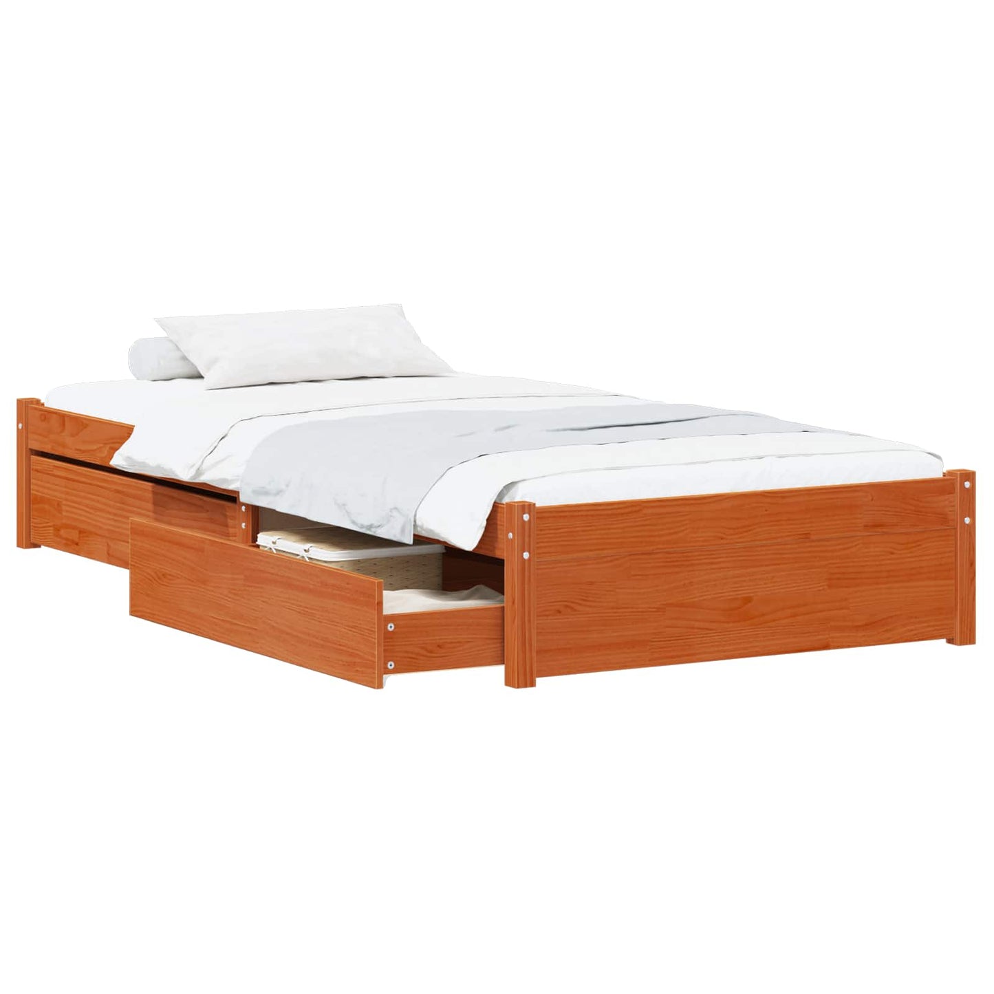 Struttura del letto 3 pcs Marrone cerato Legno di pino | homemem39