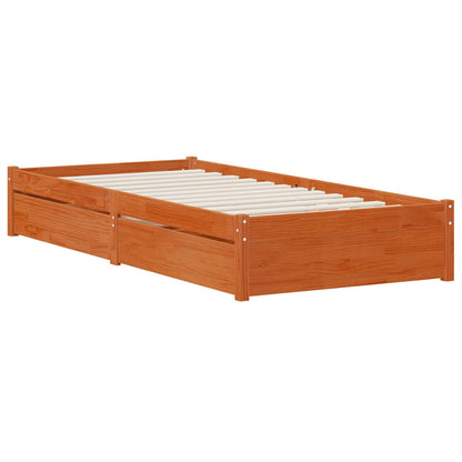 Struttura del letto 3 pcs Marrone cerato Legno di pino | homemem39
