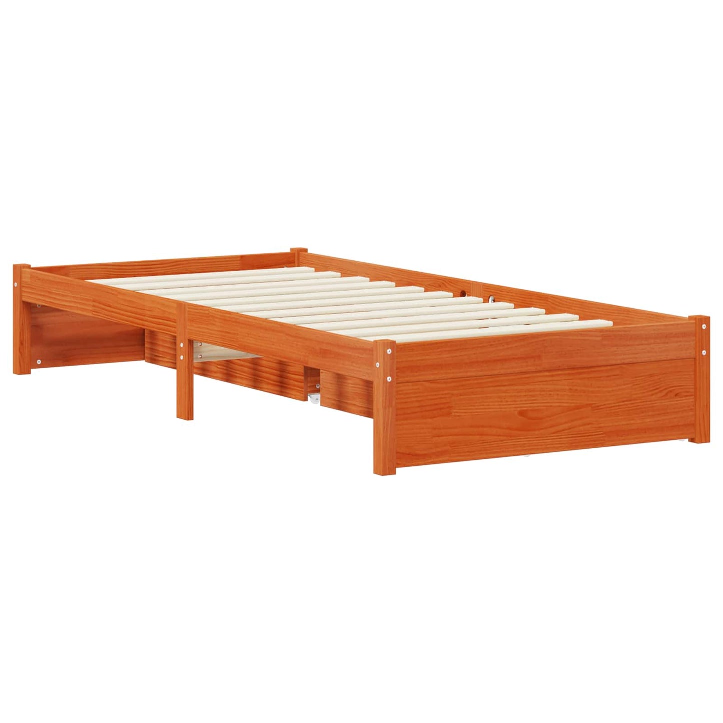 Struttura del letto Marrone cerato Legno di Pino Massello | homemem39