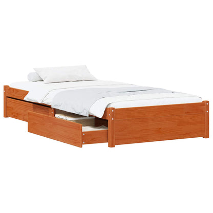 Struttura del letto 3 pcs Marrone cerato Legno di pino | homemem39