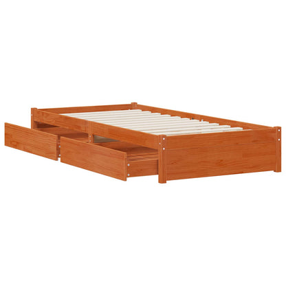 Struttura del letto 3 pcs Marrone cerato Legno di pino | homemem39