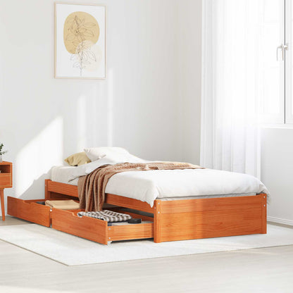 Struttura del letto Marrone cerato Legno di Pino Massello | homemem39