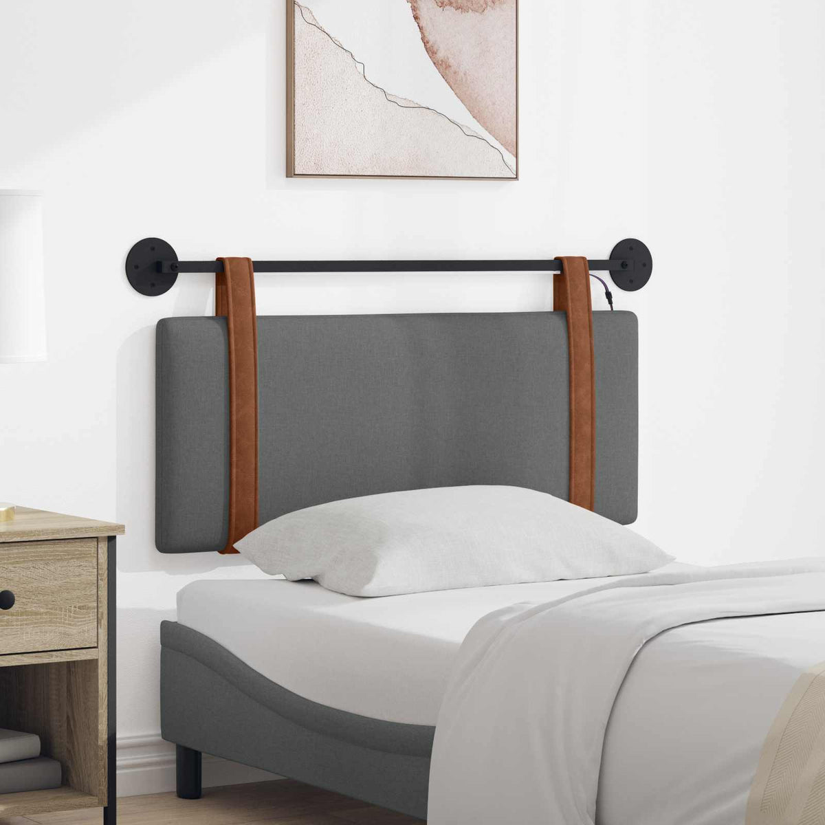 Testiera sospesa Grigio Scuro PU Antico | homemem39