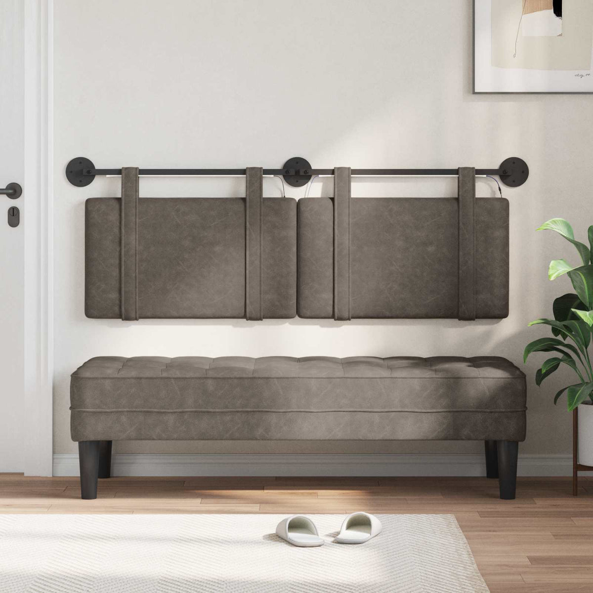 Testiera sospesa Grigio PU Antico | homemem39