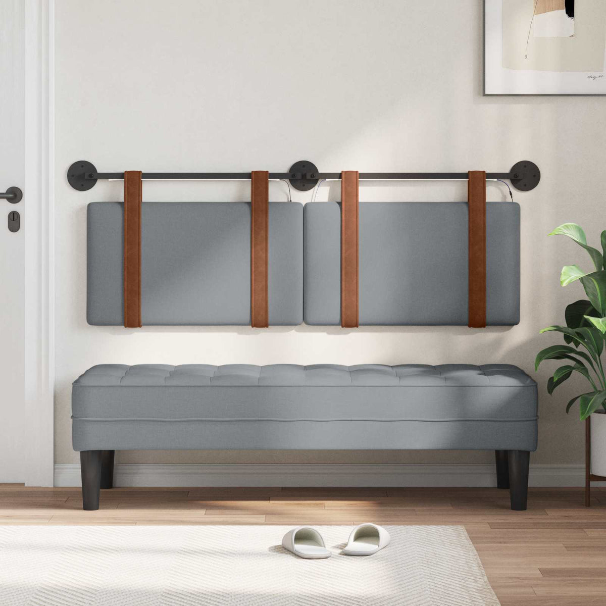 Testiera sospesa Grigio Chiaro PU Antico | homemem39