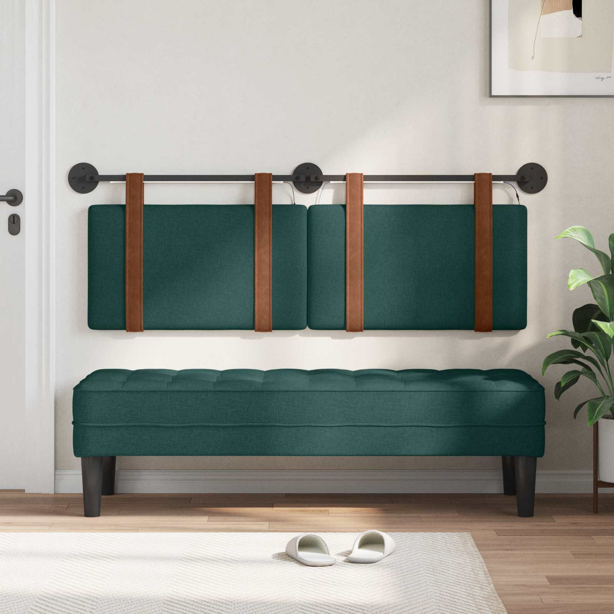 Testiera sospesa Verde Scuro PU Antico | homemem39