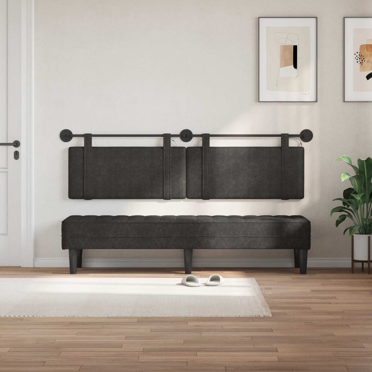 Testiera sospesa Nero PU Antico | homemem39
