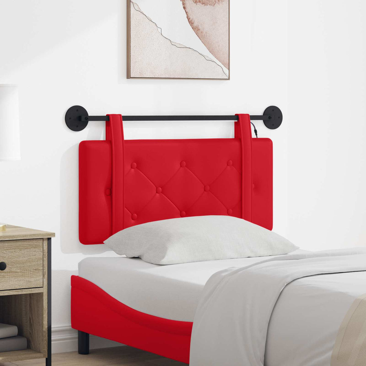 Testiera sospesa Rosso Similpelle | homemem39