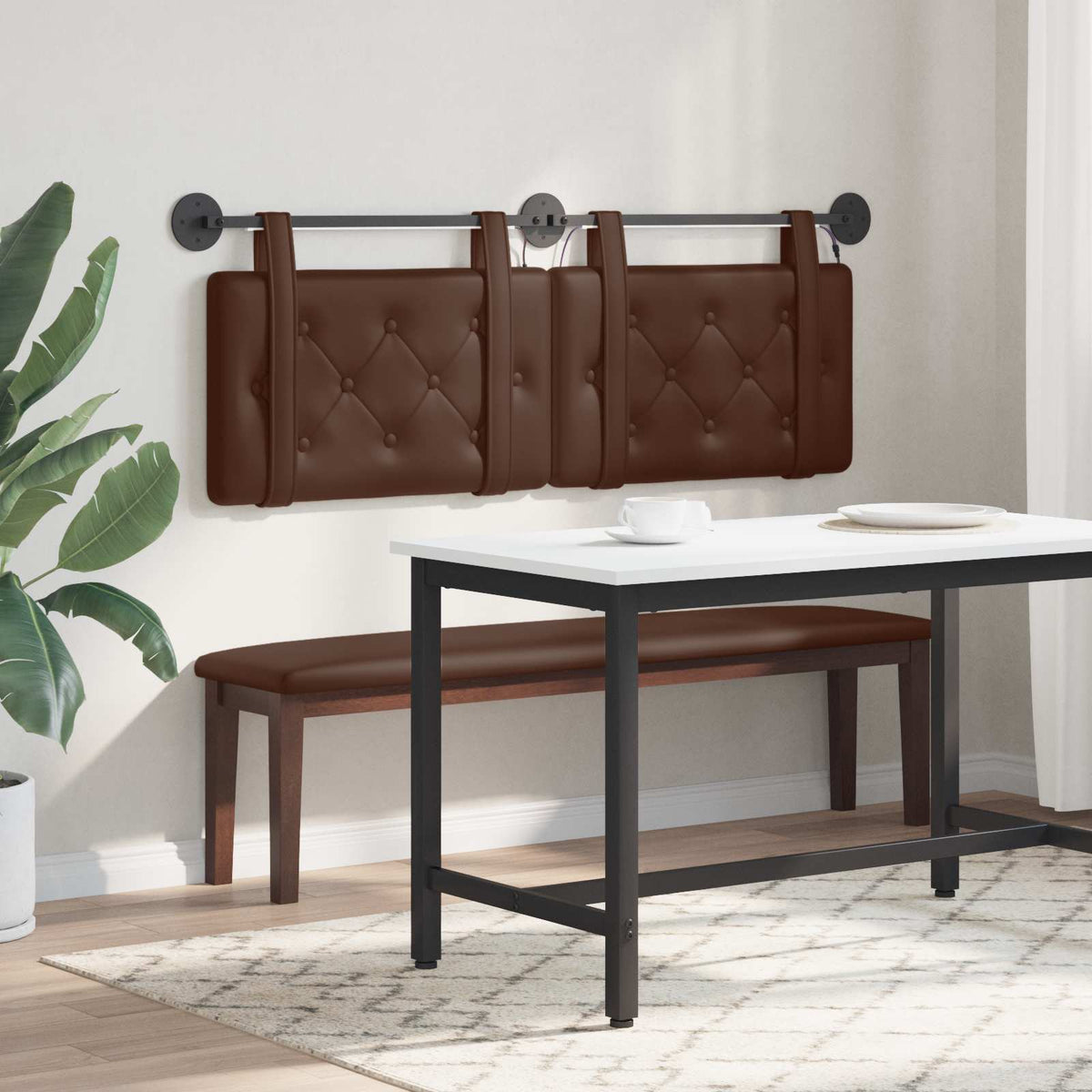 Testiera sospesa Marrone Similpelle | homemem39