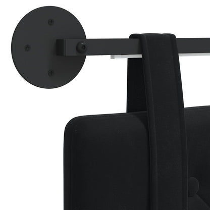 Testiera sospesa Con luce LED Nero Velluto