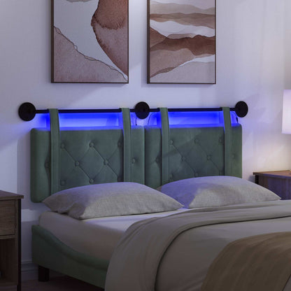 Testiera sospesa Con luce LED Verde Mare Velluto | homemem39