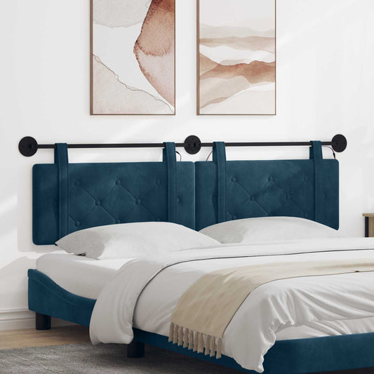 Testiera sospesa Con luce LED Blu Velluto - homemem39