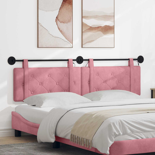 Testiera sospesa Con luce LED Rosa Velluto | homemem39