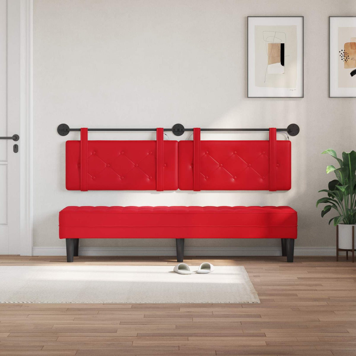 Testiera sospesa Rosso Similpelle | homemem39