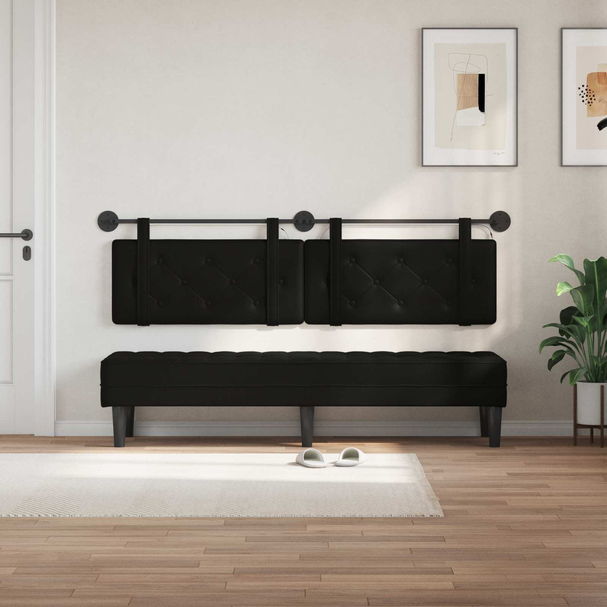 Testiera sospesa Nero Similpelle | homemem39