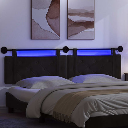 Testiera sospesa Con luce LED Nero Velluto | homemem39