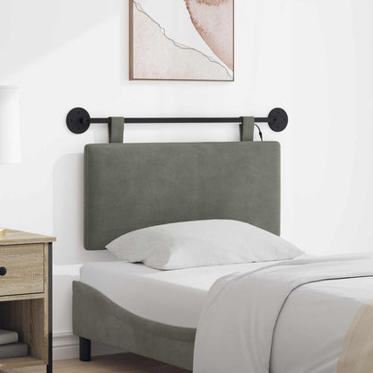 Testiera sospesa Con luce LED Grigio Chiaro Tessuto in Cords