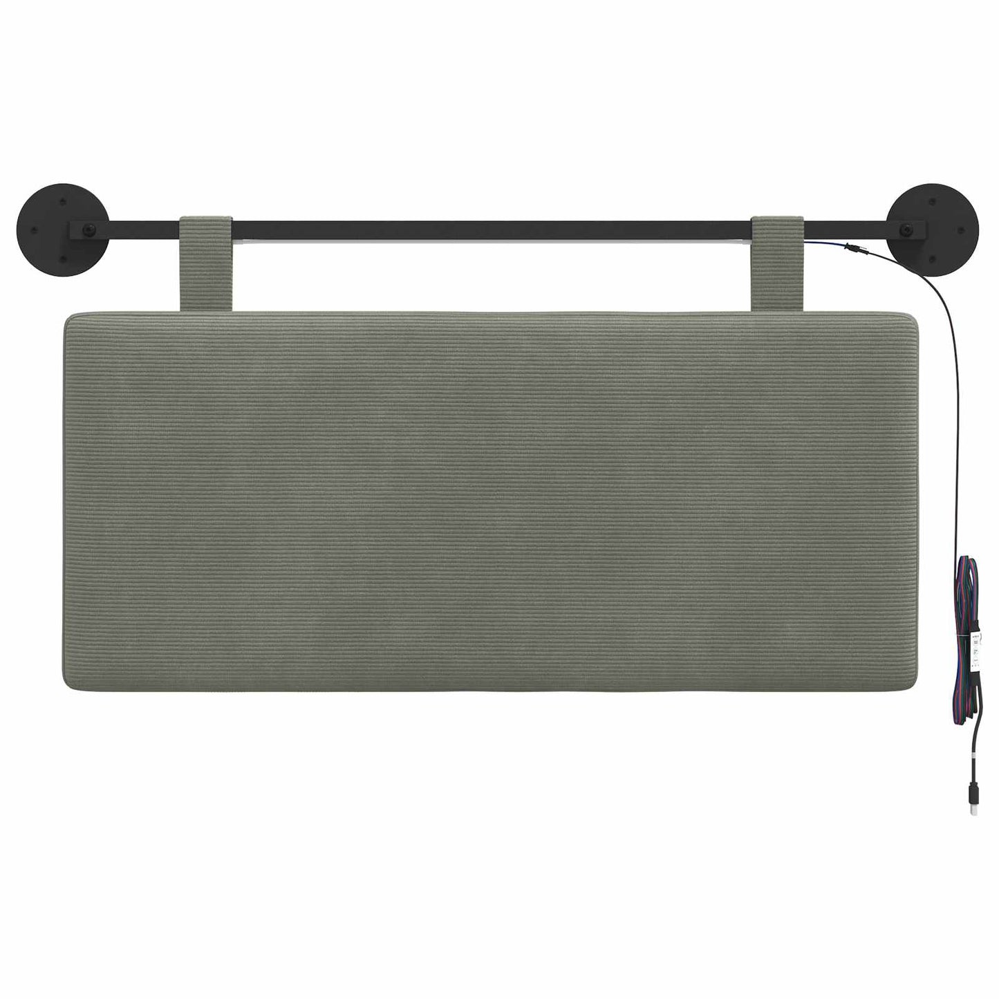 Testiera sospesa Con luce LED Grigio Chiaro Tessuto in Cords