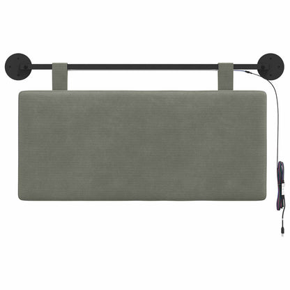 Testiera sospesa Con luce LED Grigio Chiaro Tessuto in Cords