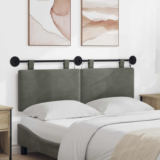 Testiera sospesa Grigio Chiaro Tessuto in Cords | homemem39