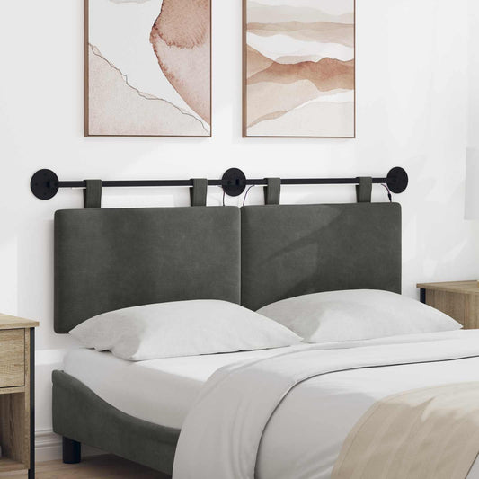 Testiera sospesa Grigio Scuro Tessuto in Cords | homemem39