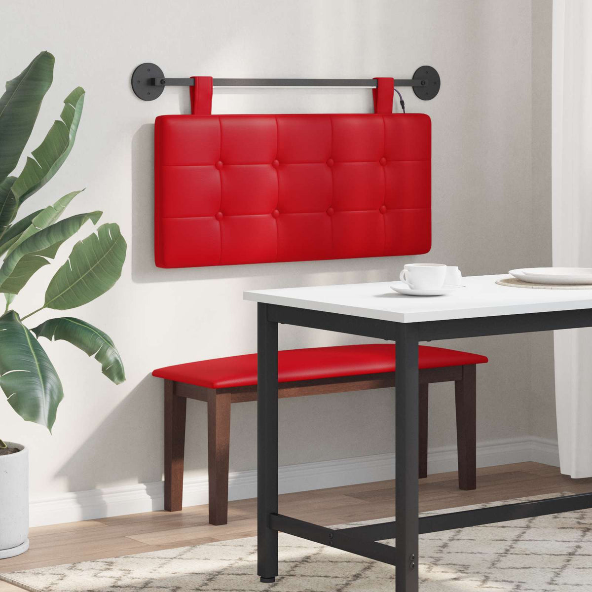 Testiera sospesa Rosso Similpelle | homemem39