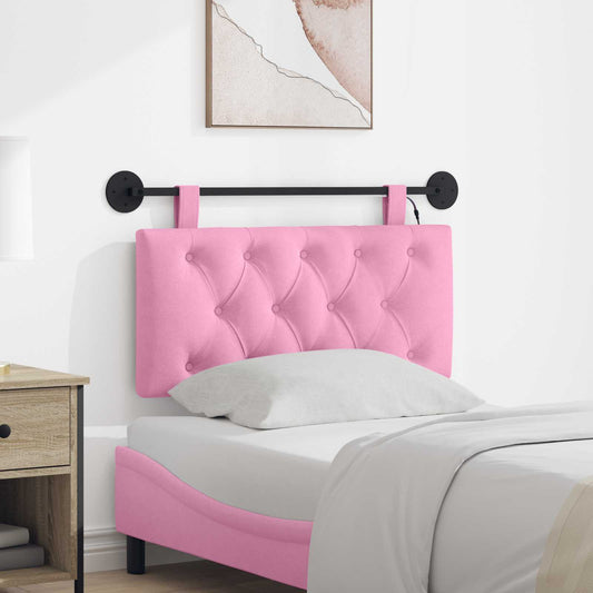 Testiera sospesa Con luce LED Rosa Tessuto - homemem39