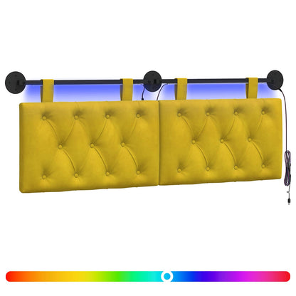 Testiera sospesa Con luce LED Giallo Velluto