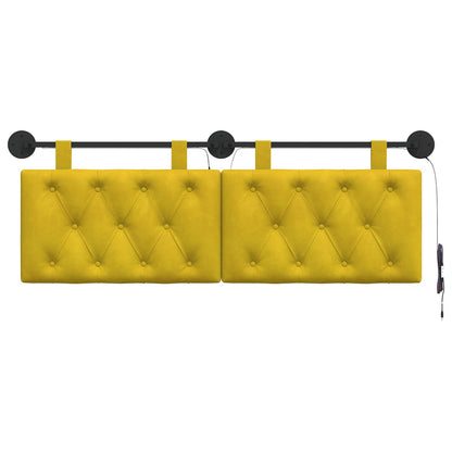 Testiera sospesa Con luce LED Giallo Velluto