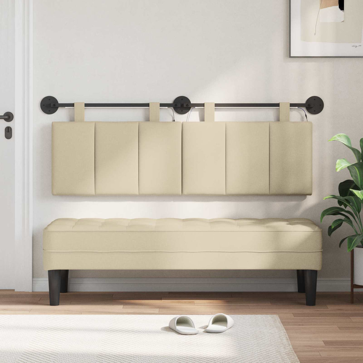 Testiera sospesa Crema Velluto | homemem39