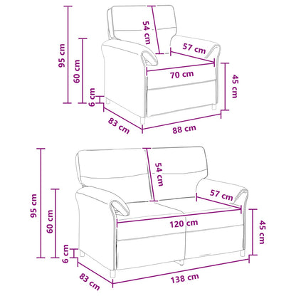Set di divani 2 pz Grigio Scuro Tessuto | homemem39