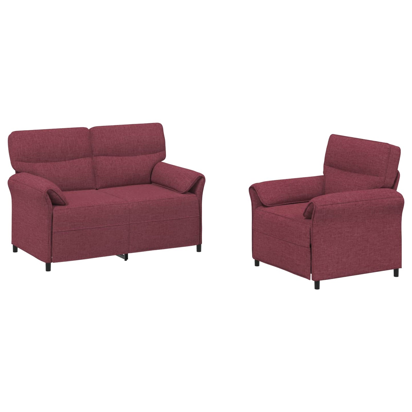 Set di divani 2 pz Rosso Vino Tessuto | homemem39