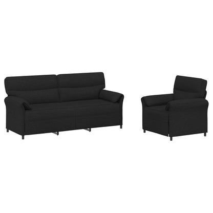 Set di divani 2 pz Nero Tessuto | homemem39