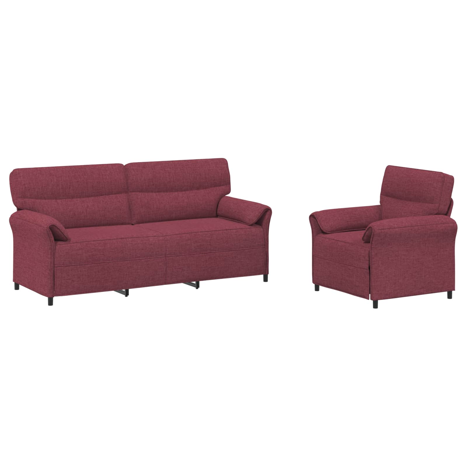 Set di divani 2 pz Rosso Vino Tessuto | homemem39