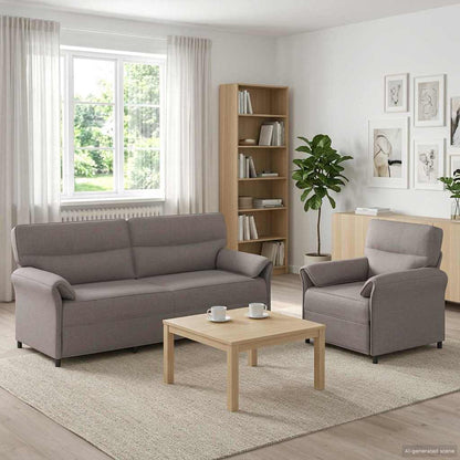 Set di divani 2 pz Tortora Tessuto | homemem39