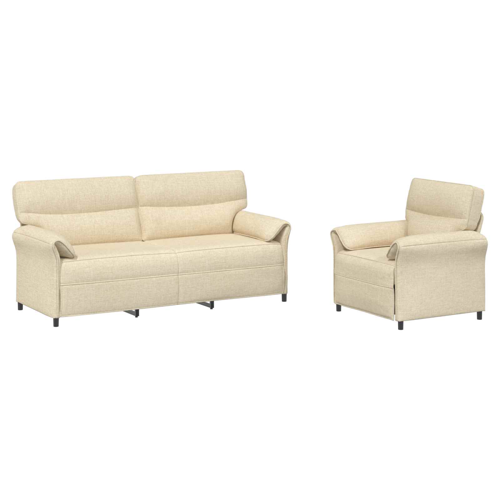 Set di divani 2 pz Crema Tessuto | homemem39