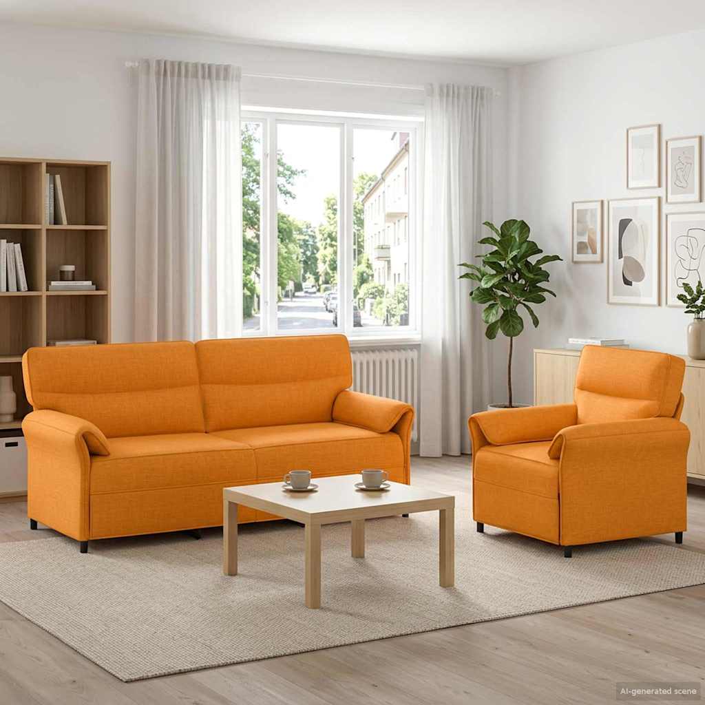 Set di divani 2 pz Giallo Scuro Tessuto | homemem39