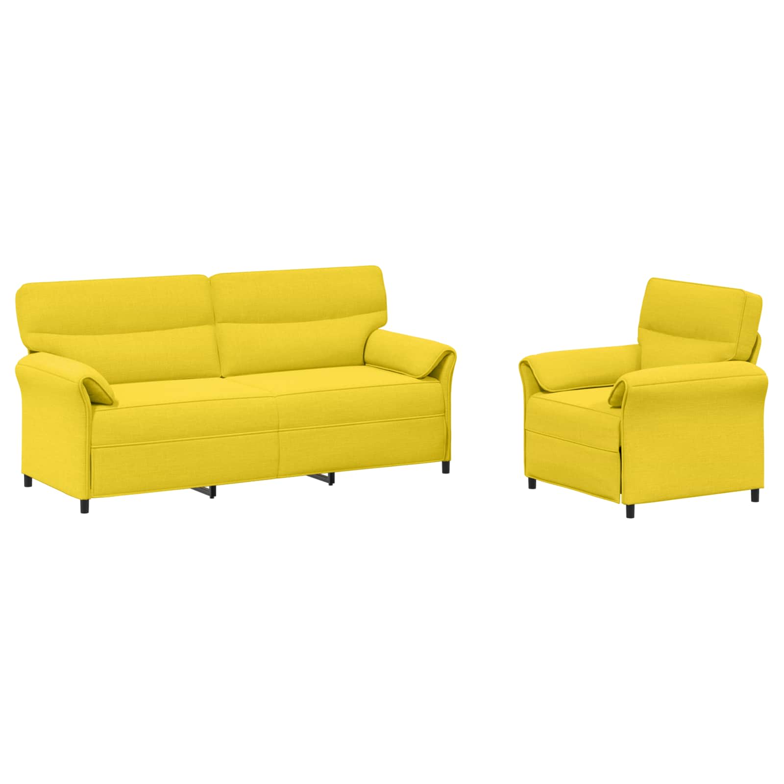Set di divani 2 pz Giallo Chiaro Tessuto | homemem39