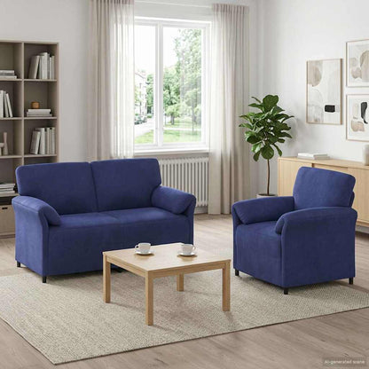 Set di divani 2 pz Blu Polizia Velluto | homemem39