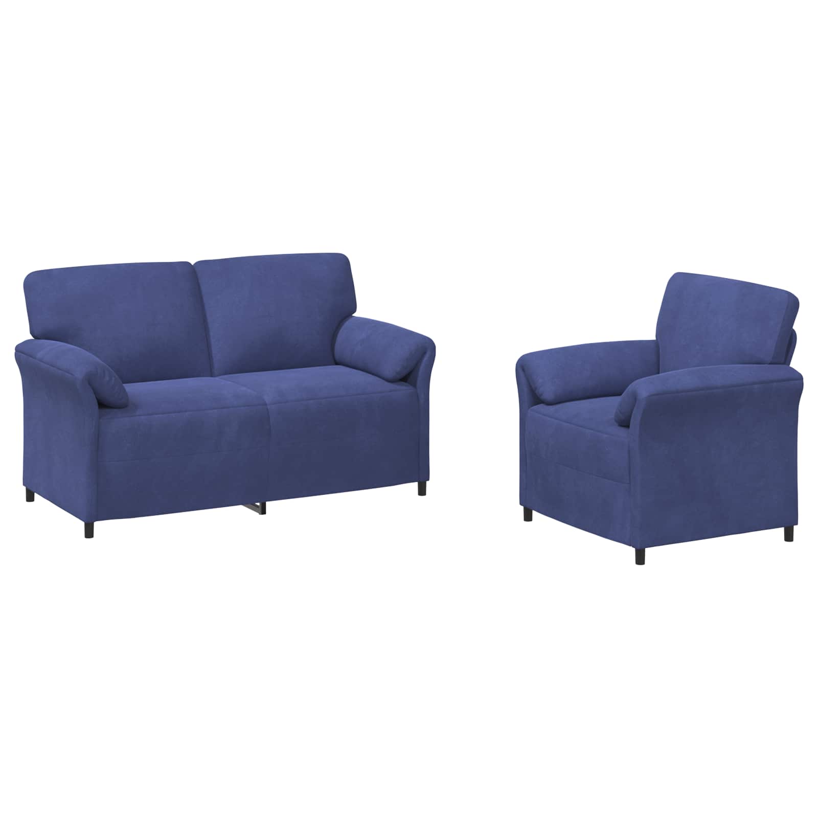 Set di divani 2 pz Blu Polizia Velluto | homemem39