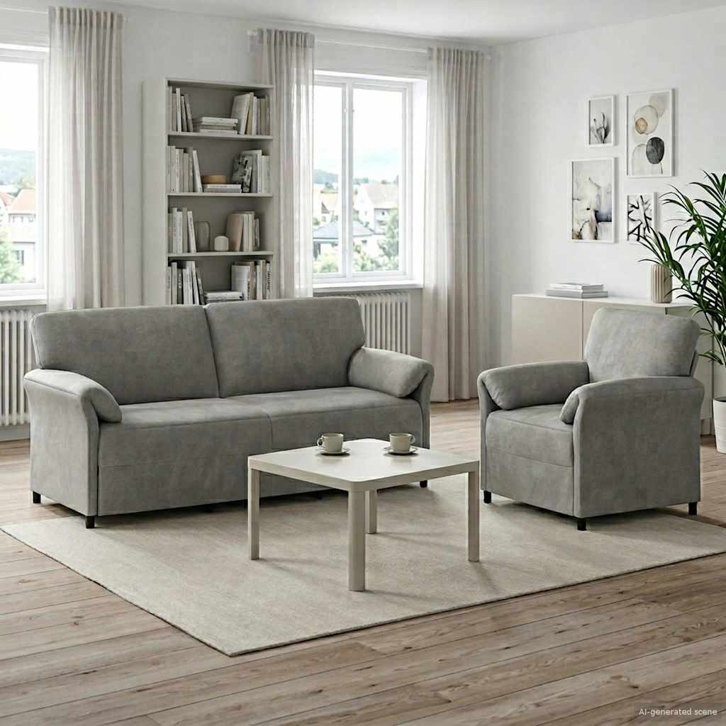 Set di divani 2 pz Grigio Chiaro Velluto | homemem39