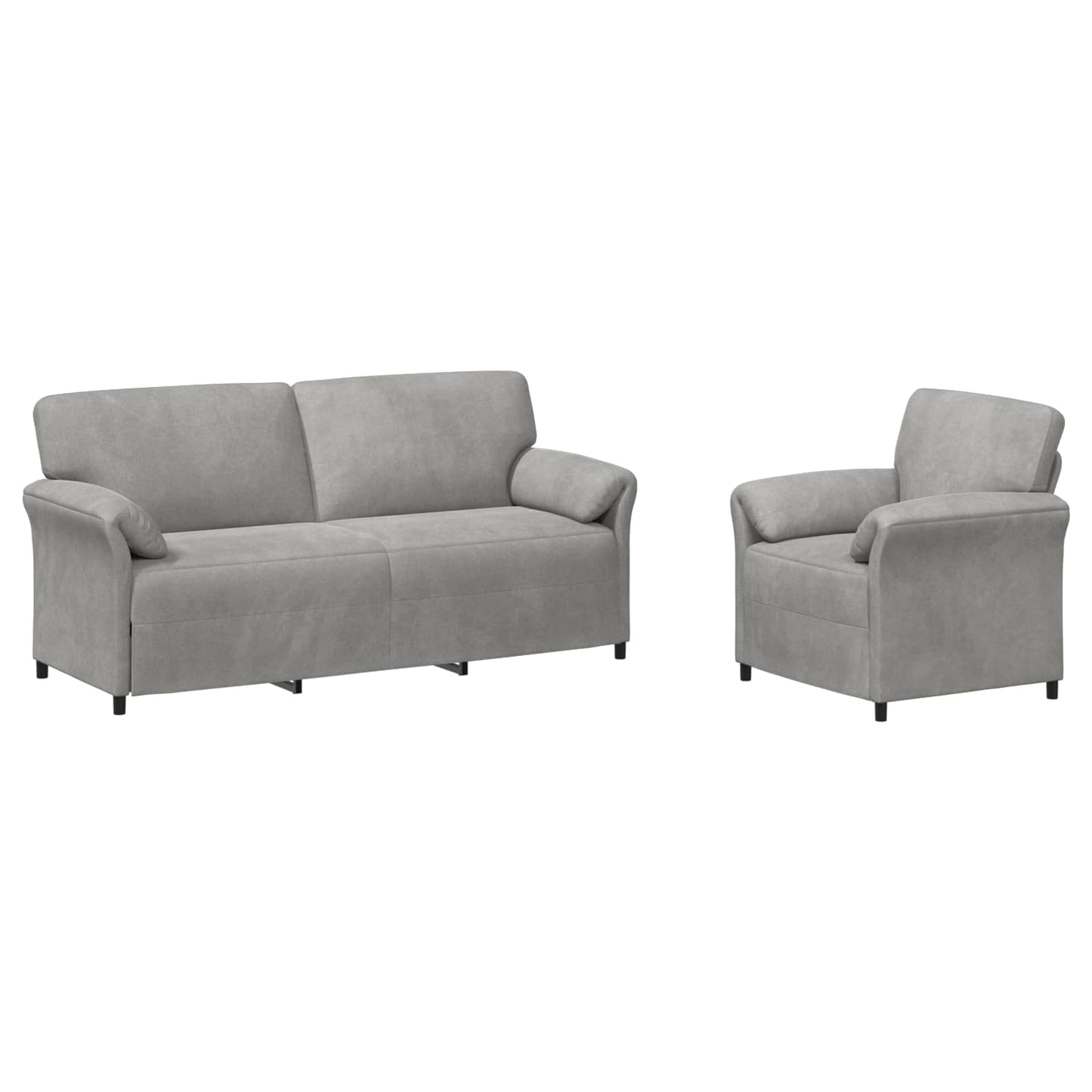Set di divani 2 pz Grigio Chiaro Velluto | homemem39
