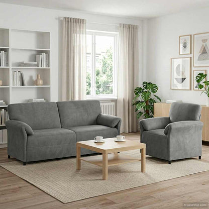 Set di divani 2 pz Grigio Scuro Velluto | homemem39