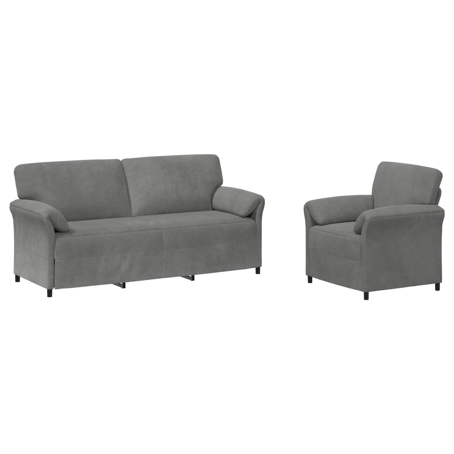 Set di divani 2 pz Grigio Scuro Velluto | homemem39