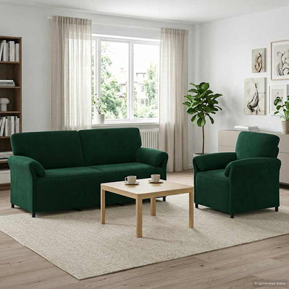 Set di divani 2 pz Verde Scuro Velluto | homemem39