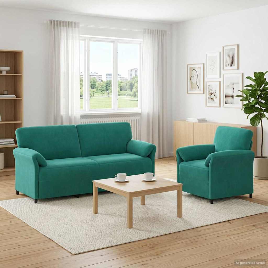 Set di divani 2 pz Turchese Velluto | homemem39
