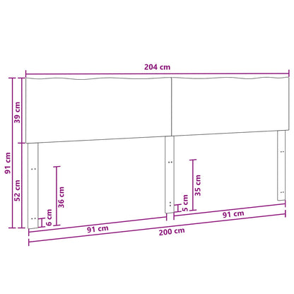Testiera con bordo vivo ROSTOCK Bianco 200 cm | homemem39