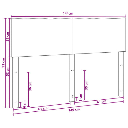 Testiera con bordo vivo ROSTOCK Bianco 140 cm | homemem39