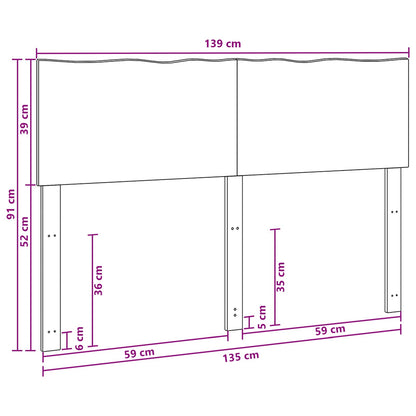 Testiera con bordo vivo ROSTOCK Bianco 135 cm | homemem39