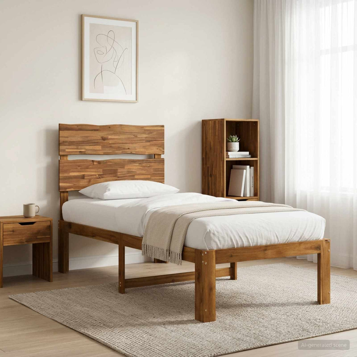 Letto Singolo con Testiera ROSTOCK Naturale 75 x 190 cm | homemem39